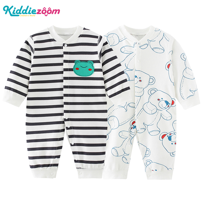 Kiddiezoom UniBaby Pajama 2  Ʈ  Romper Sleepwear 0-24M   ҳ Stripe Sleeper
